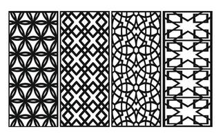 Decorative floral patterns, geometric template for cnc laser cutting vector