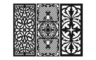 Decorative floral patterns, geometric template for cnc laser cutting vector