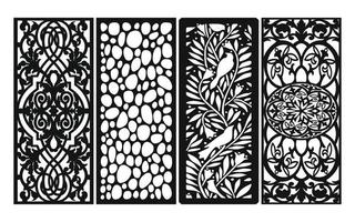 Decorative floral patterns, geometric template for cnc laser cutting vector