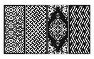 Decorative floral patterns, geometric template for cnc laser cutting vector