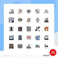 conjunto de 25 iconos de interfaz de usuario modernos símbolos signos para servicio piscina tabla de planchar llamada de hotel elementos de diseño vectorial editables vector