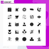 25 Thematic Vector Solid Glyphs and Editable Symbols of conversation bubbles management bubble work Editable Vector Design Elements