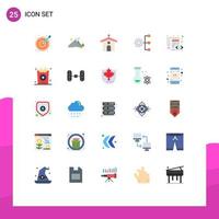 User Interface Pack of 25 Basic Flat Colors of management company structure scene company cross Editable Vector Design Elements