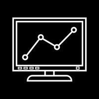 Beautiful Graph on computer vector line icon