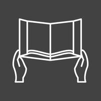 hermoso icono de vector de línea de libro de lectura