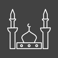 Beautiful Mosque Line Vector Icon