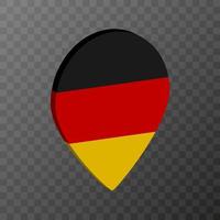 puntero del mapa con la bandera de Alemania. ilustración vectorial vector