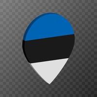 puntero de mapa con bandera de estonia. ilustración vectorial vector