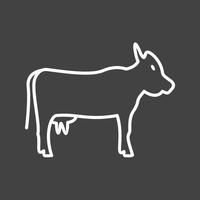 hermoso icono de vector de línea de vaca