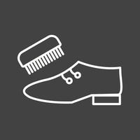 Beautiful Shoe And Brush Line Vector Icon