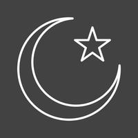 Beautiful Moon and Star Line Vector Icon