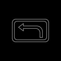 Beautiful Left Turn line icon vector