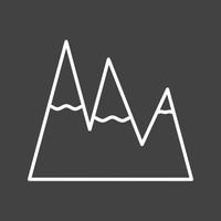 Beautiful Snow on mountains Line Vector Icon
