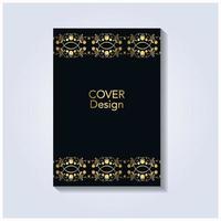 golden vintage cover design on black vector