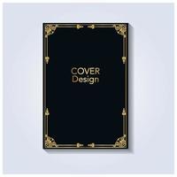 golden vintage cover design on black vector