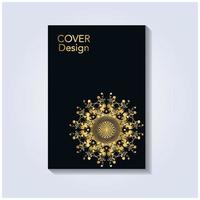 golden vintage cover design on black vector