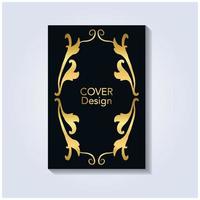 golden vintage cover design on black vector