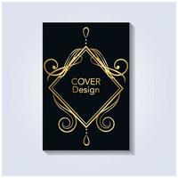 golden vintage cover design on black vector