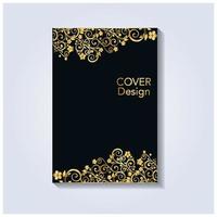 golden vintage cover design on black vector