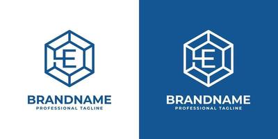 logotipo de diamante hexagonal inicial e, adecuado para cualquier negocio con inicial e. vector