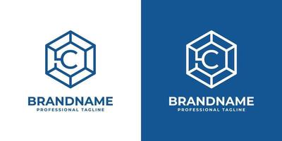 logotipo de diamante hexagonal c inicial, adecuado para cualquier negocio con c inicial. vector