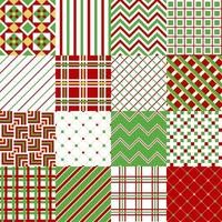 Set of 16 colored traditional Christmas patterns. Vector illustration