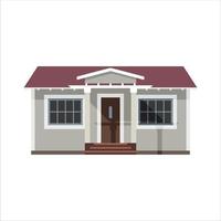 One-storey cottage in the style of flat. vector