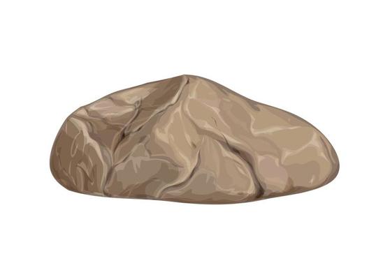 Natural stone on a white background as an element of nature for illustration.Vector illustration.