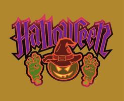 Scary logo for the holiday Halloween. vector