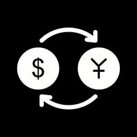 icono de vector de dólar a yen