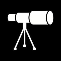 telescopio en icono de vector de soporte