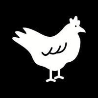 Beautiful Chicken Glyph Vector Icon