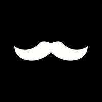 icono de glifo de vector de bigote único