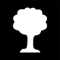 icono de glifo de vector de árbol único