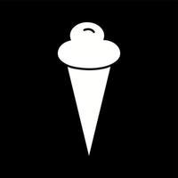 icono de glifo de vector de cono de helado único