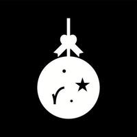 Unique Christmas Ball Vector Glyph Icon