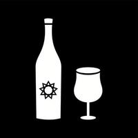 copa única y icono de glifo de vector de vino