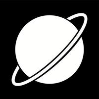 icono de glifo de vector de saturno único