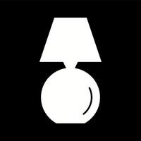 Unique Table Lamp Glyph Vector Icon