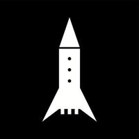 Unique Space Rocket Vector Glyph Icon