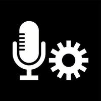 Unique Microphone Setting Vector Glyph Icon