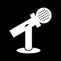 Unique Mic ON Stand Vector Glyph Icon