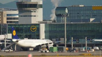 FRANKFURT AM MAIN, GERMANY JULY 21, 2017 - Lufthansa Airbus A321, D AISC landing at Fraport, Frankfurt, Germany video