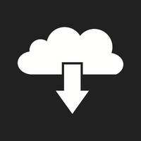 Beautiful Cloud downloads Vector Glyph icon