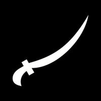 Beautiful Arabic Sword Glyph Vector Icon