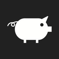 hermoso icono de glifo de vector de cerdito