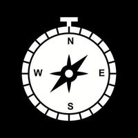 Beautiful Compass Glyph Vector Icon