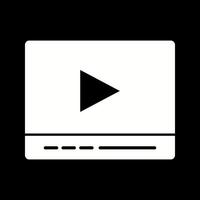 Beautiful Video Player Glyph Vector Icon