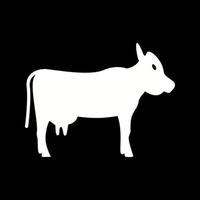 Beautiful Cow Glyph Vector Icon