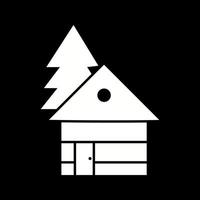 Beautiful House In Trees Glyph Vector Icon